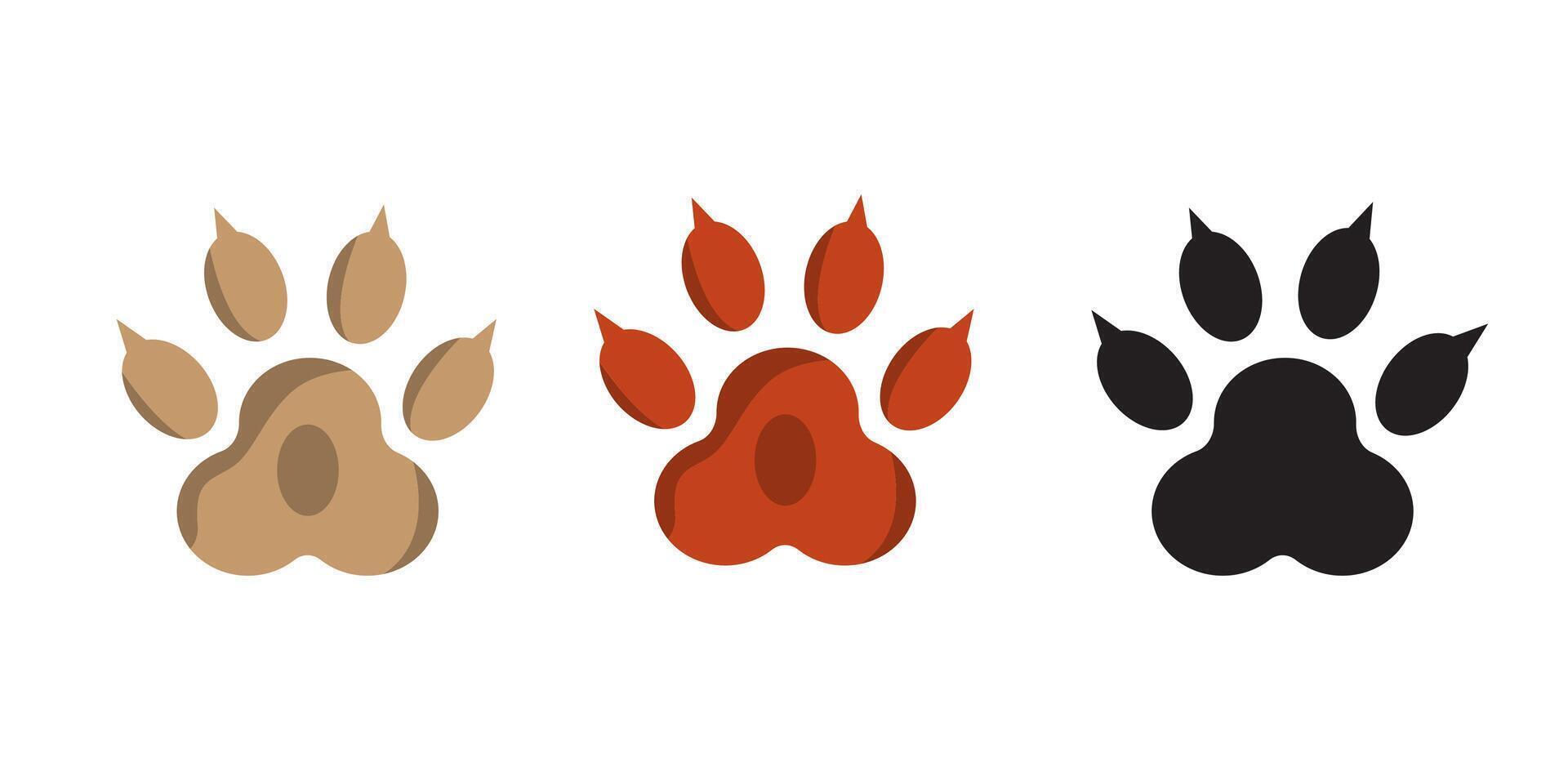 illustration of a black animal paw print silhouette vector