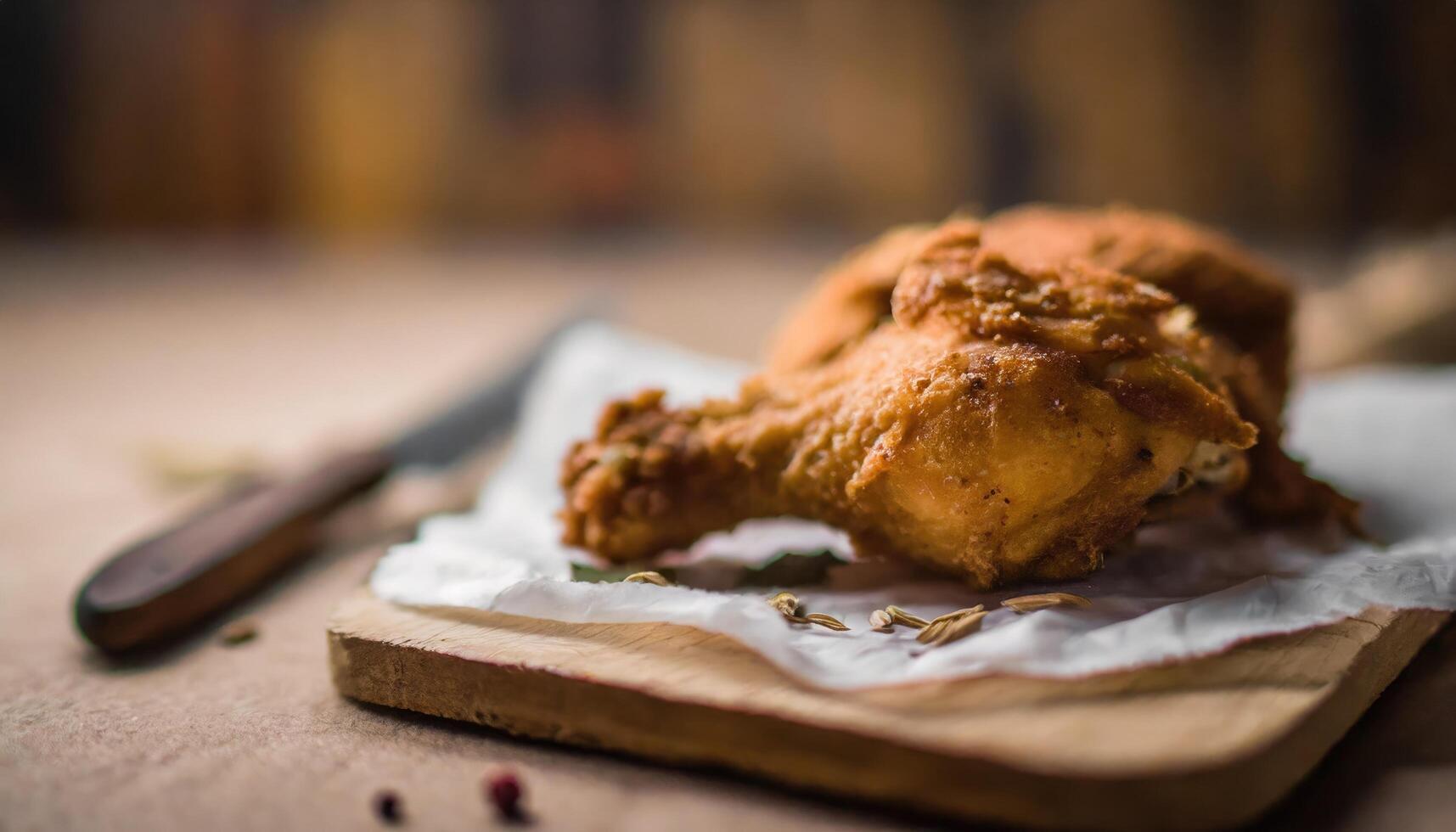 Copy Space image of Breaded chicken photo