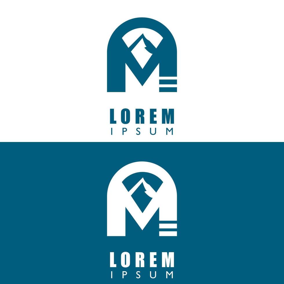 Mountain Logo Concept with Letter M vector