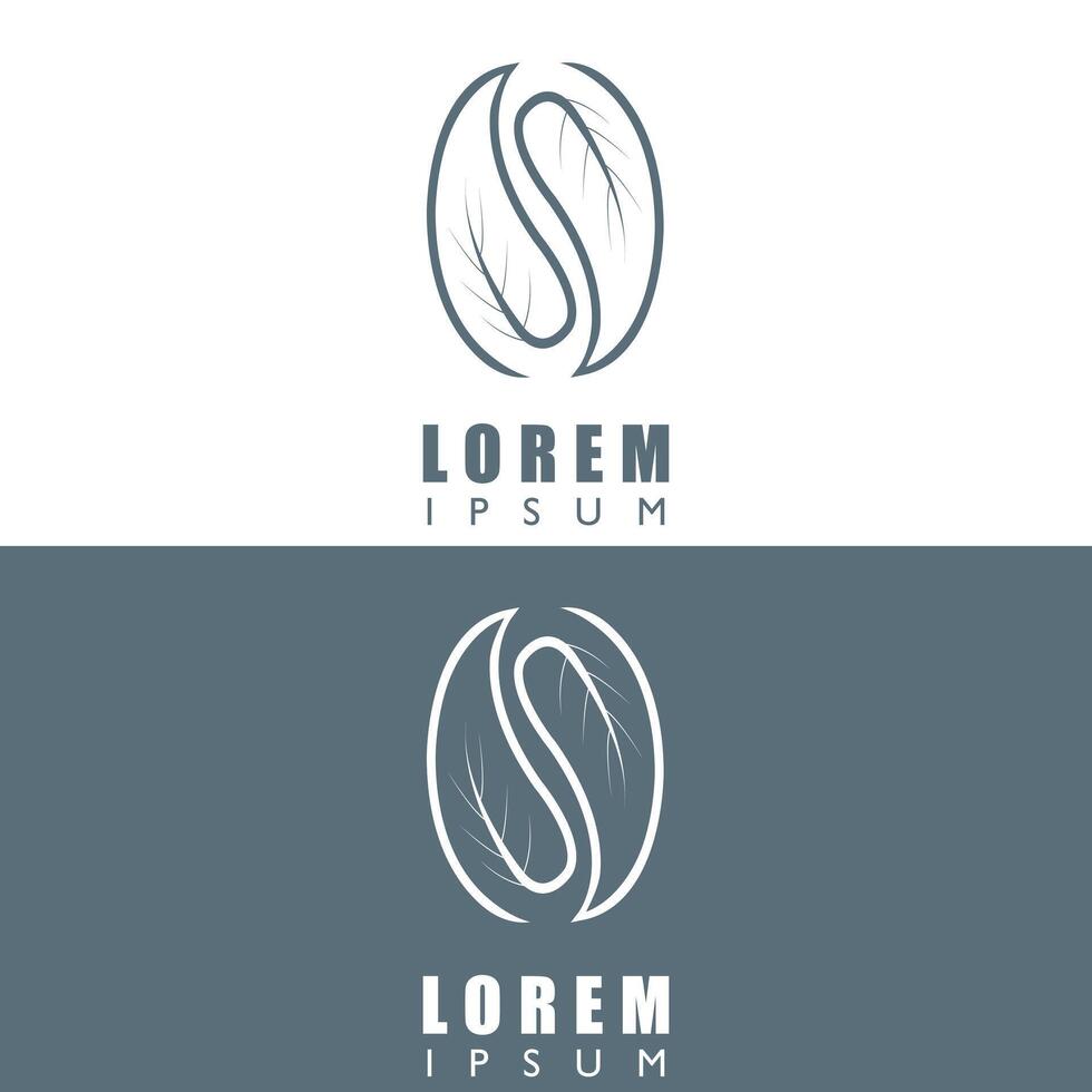 Simple logo concept coffee shape combined with leaf shape vector