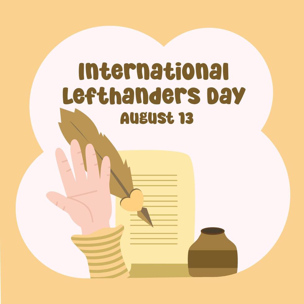 International lefthanders day celebration. Suitable for flat design, flyer design, flat illustration, banner, template, poster, etc vector