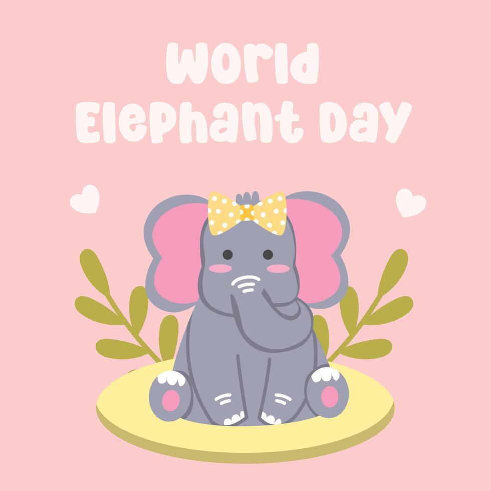 World elephant day design for world elephant day celebration. Suitable for flat design, flyer design, flat illustration, banner, template, poster, etc vector