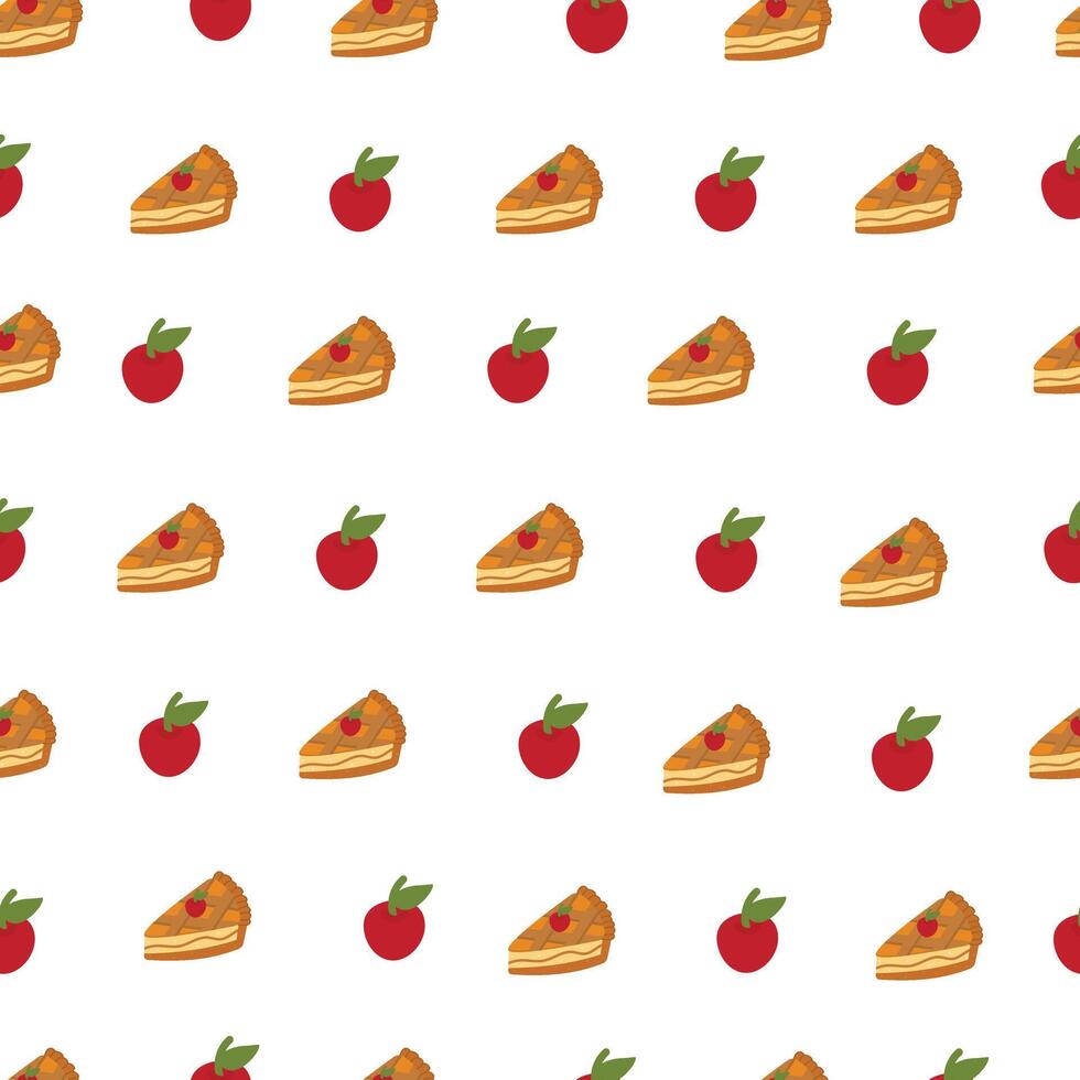 Pumpkin pie seamless pattern. Bakery, pastry. Hello autumn, Thanksgiving Day. World Pie Day. Perfect for fabric, textile, paper, wallpaper, wrapping or greeting card vector