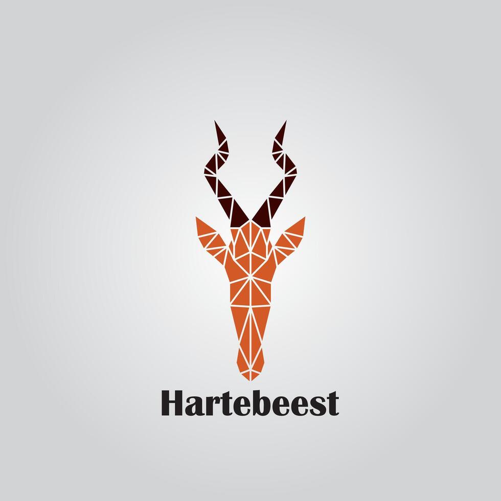 hartebeest head logo design vector