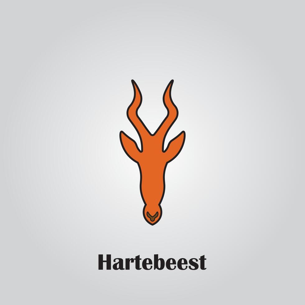 hartebeest head logo design vector
