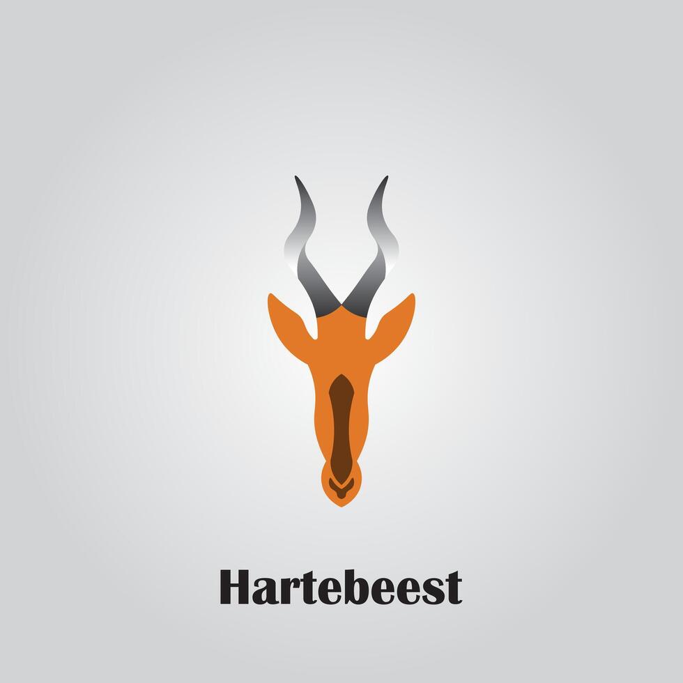 hartebeest head logo design vector