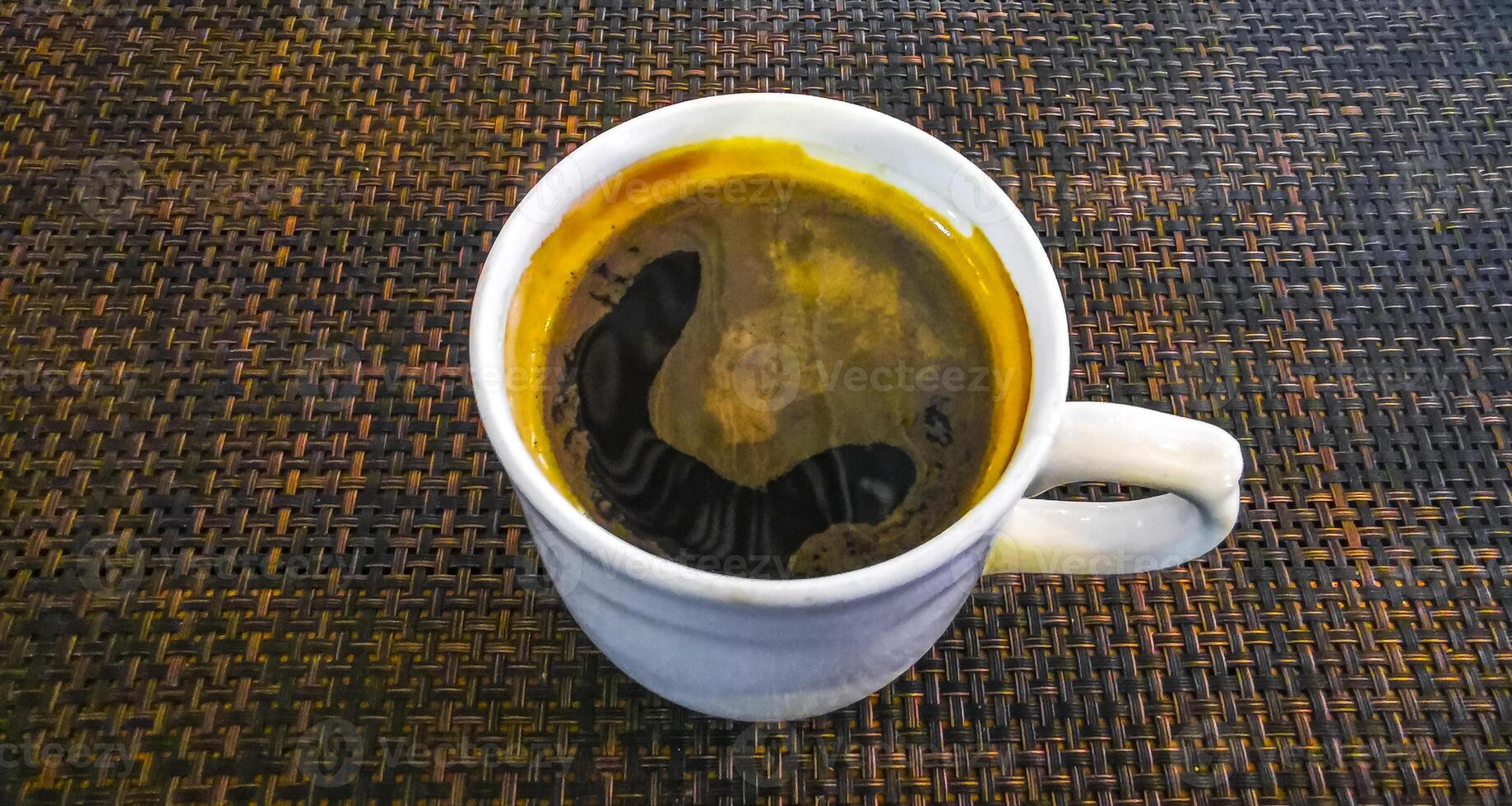 Cup of americano black coffee in restaurant cafe in Mexico. photo
