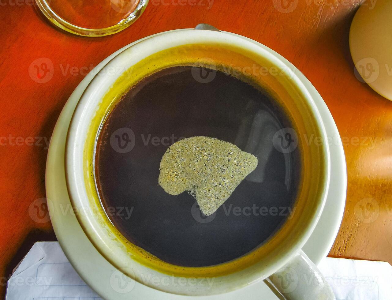 Cup of americano black coffee in restaurant cafe in Mexico. photo