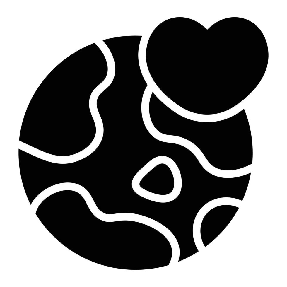 Simple Love The Earth glyph icon. The icon can be used for websites, print templates, presentation templates, illustrations, etc vector