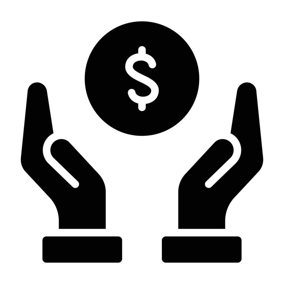 Simple Donation glyph icon. The icon can be used for websites, print templates, presentation templates, illustrations, etc vector