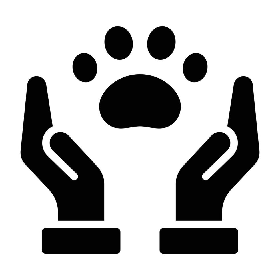 Simple Animal Care glyph icon. The icon can be used for websites, print templates, presentation templates, illustrations, etc vector