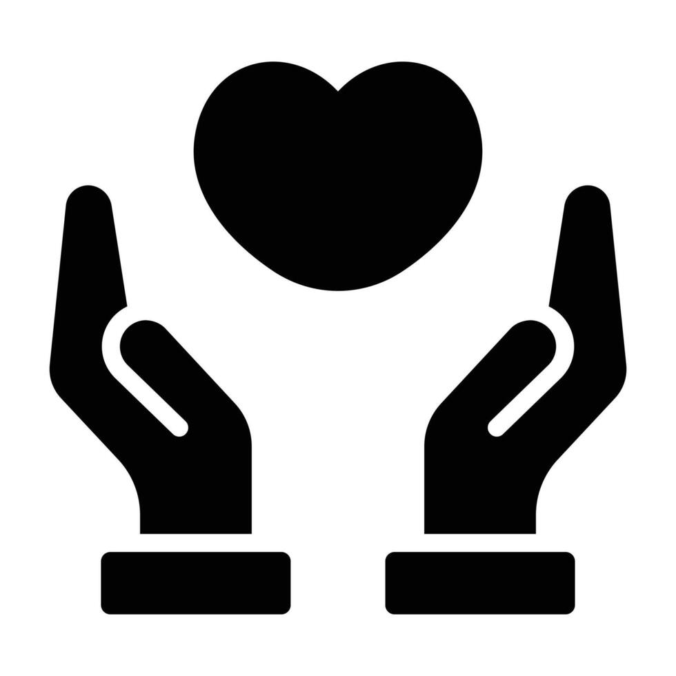 Simple Charity glyph icon. The icon can be used for websites, print templates, presentation templates, illustrations, etc vector