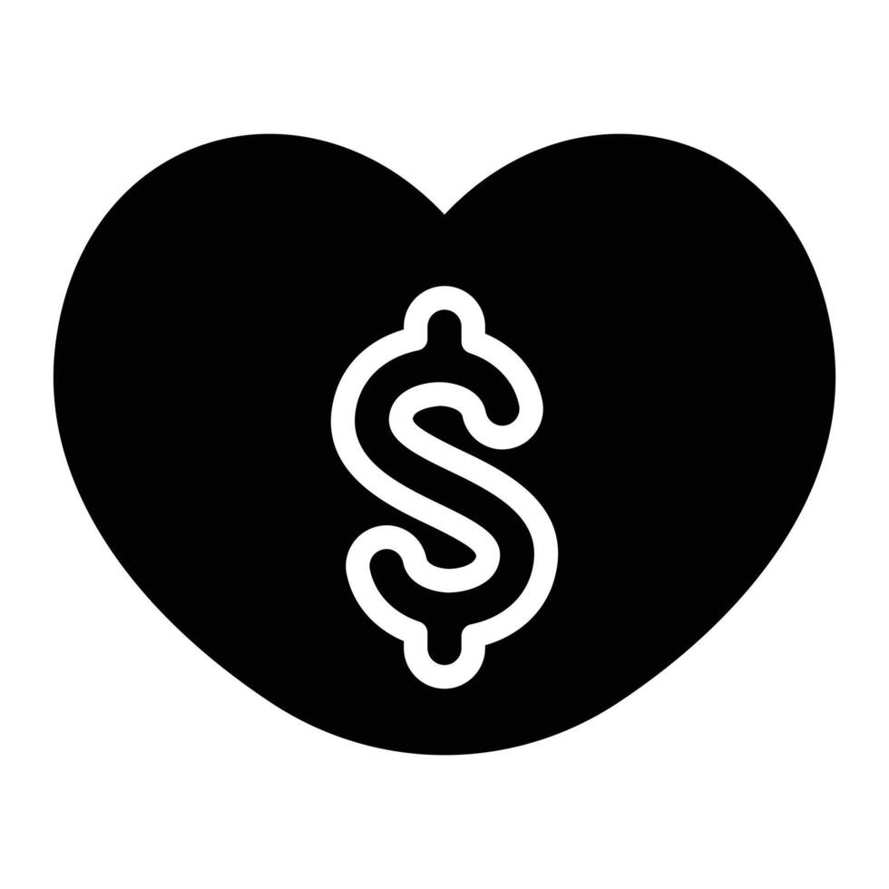 Simple Love Charity glyph icon. The icon can be used for websites, print templates, presentation templates, illustrations, etc vector
