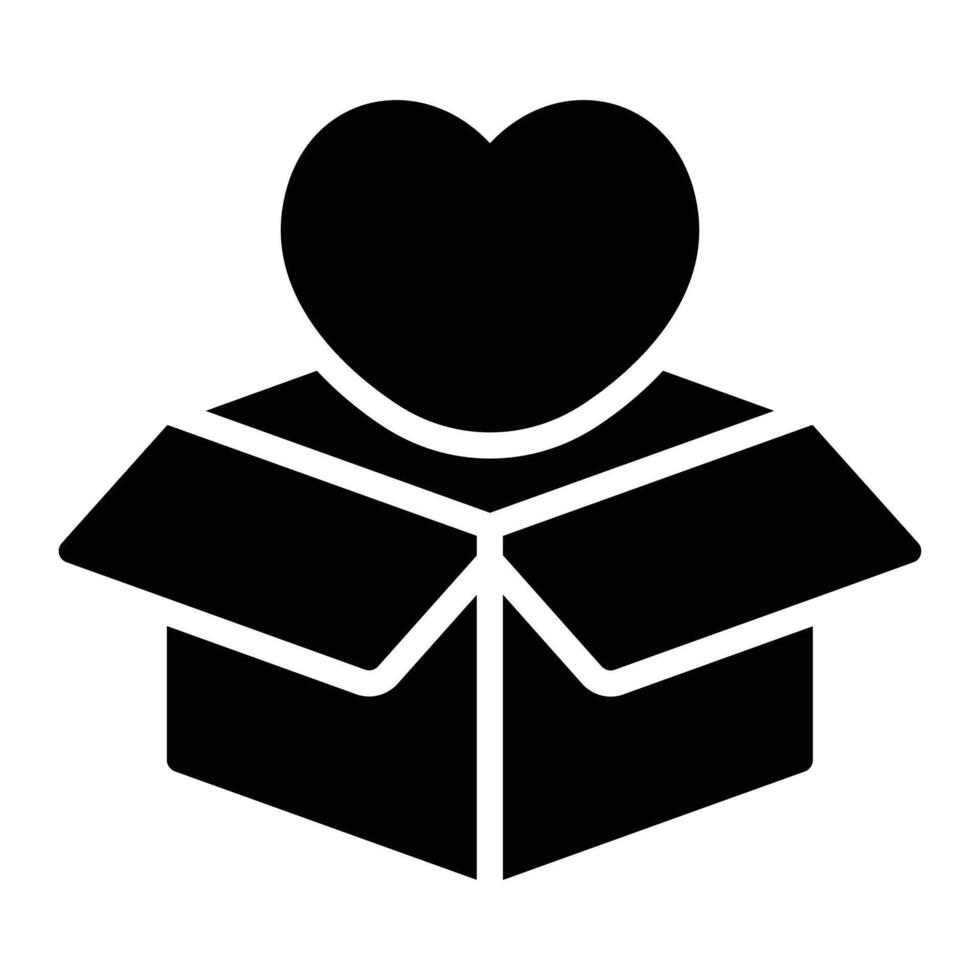 Simple Charity Box glyph icon. The icon can be used for websites, print templates, presentation templates, illustrations, etc vector