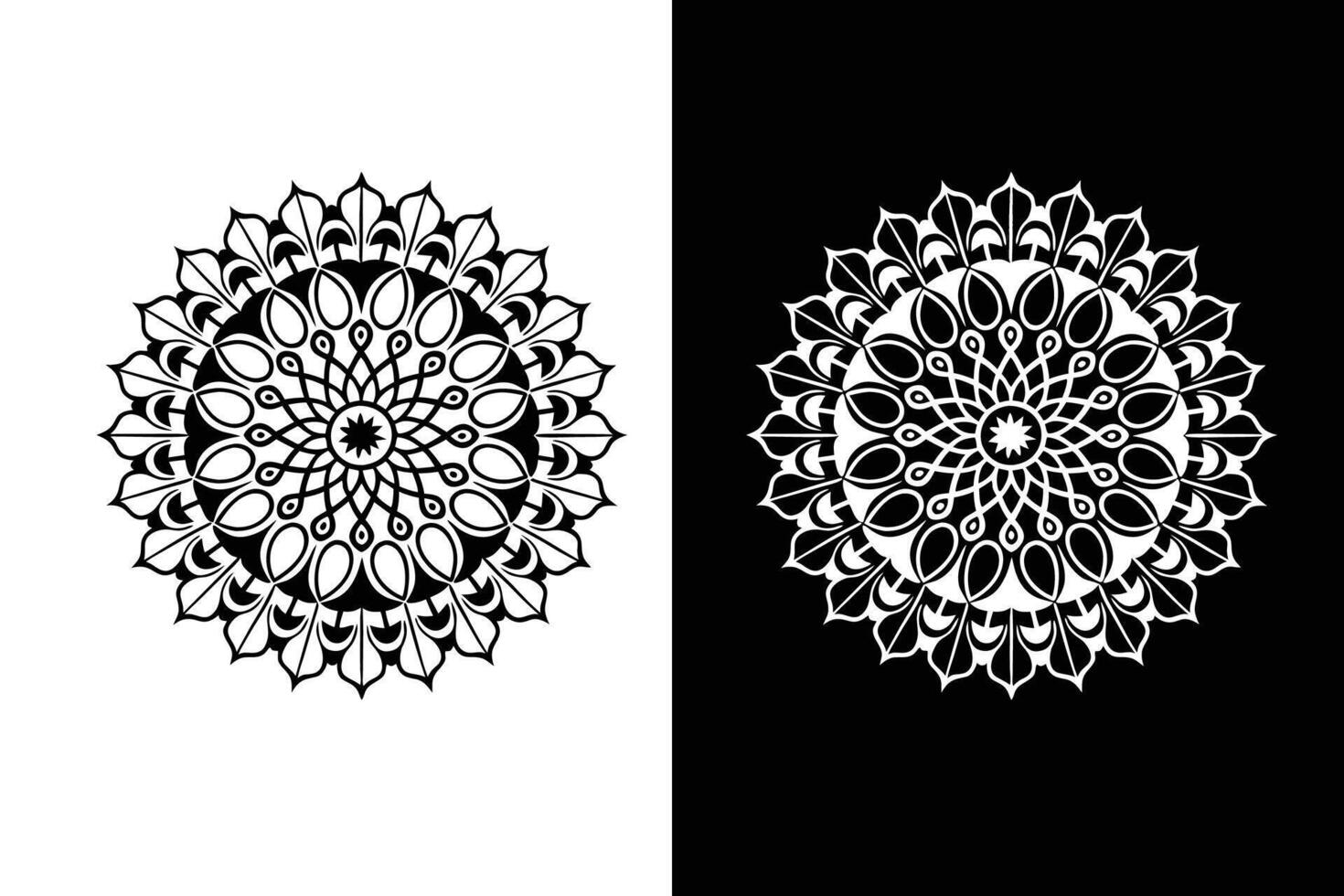 Floral Mandala Silhouette art Illustration vector