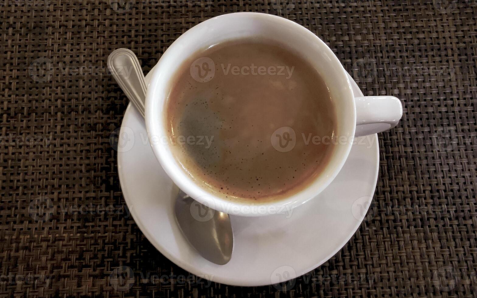 Cup of americano black coffee in restaurant cafe in Mexico. photo