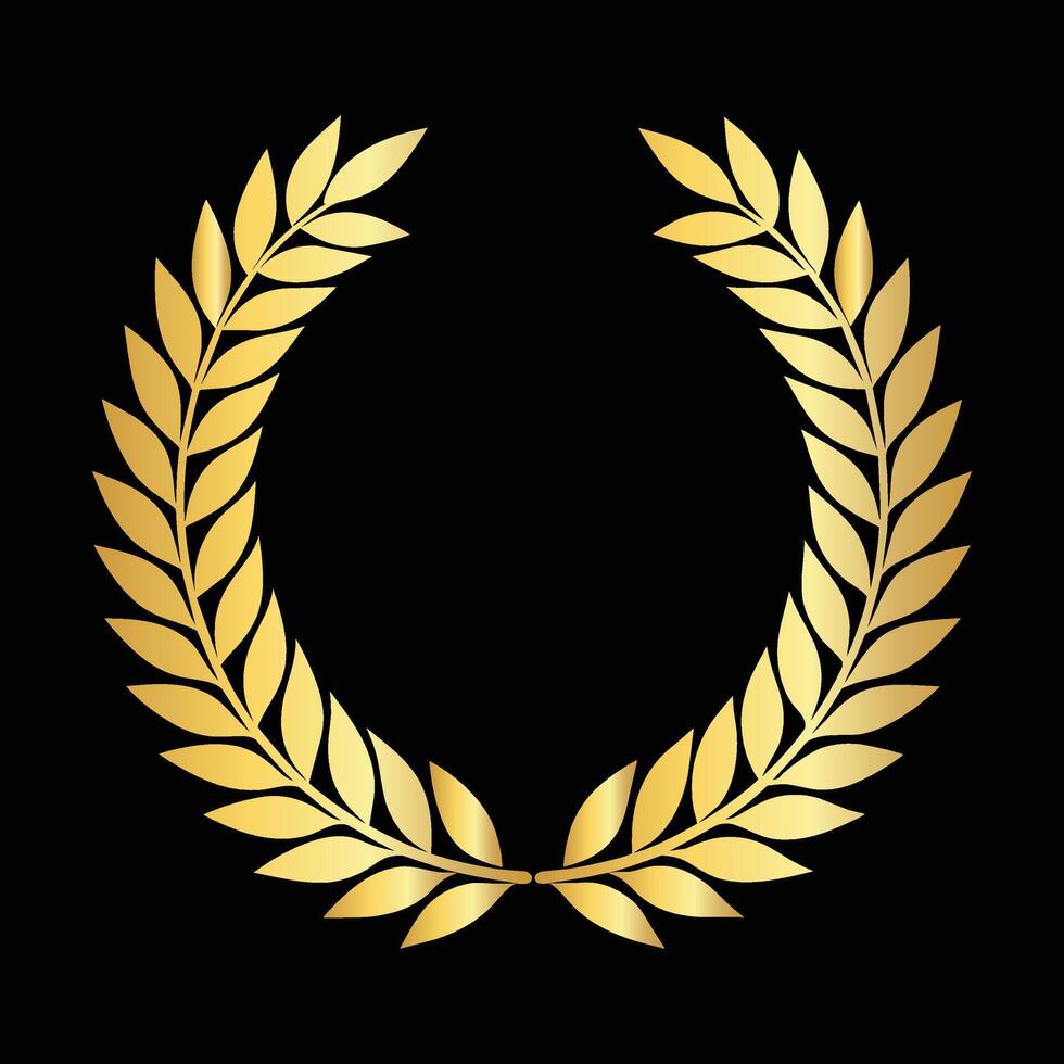 A Golden Round Laurel Wreath vector