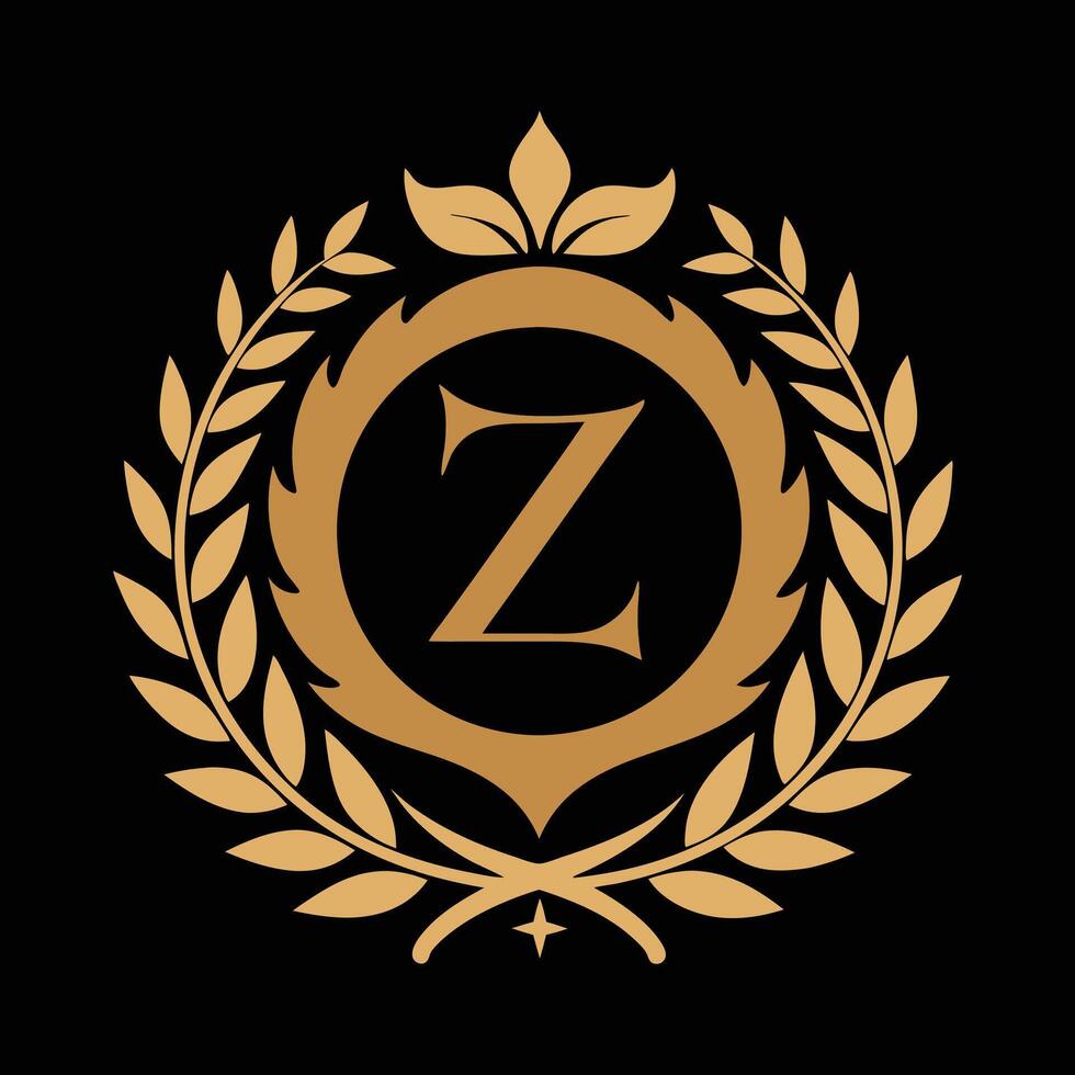 Z Letter Logo in a Round Leafy Shape vector