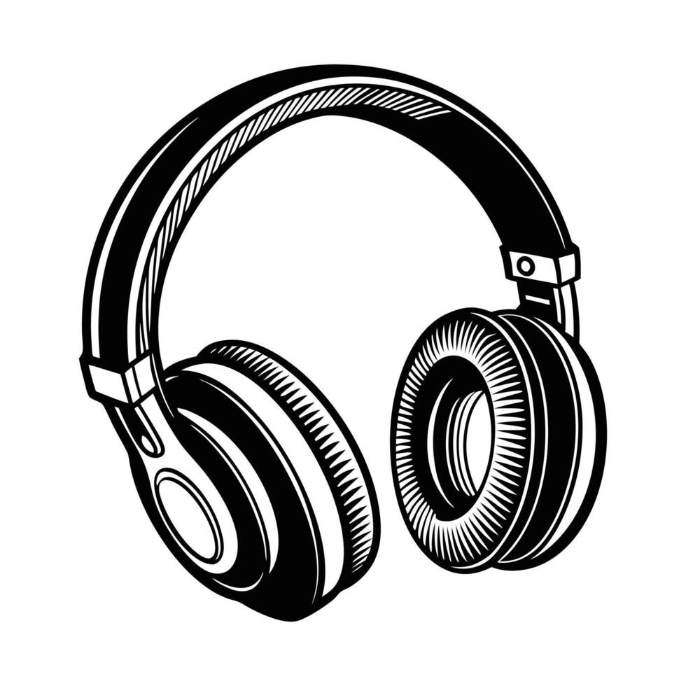 A Wireless Headphone Silhouette vector