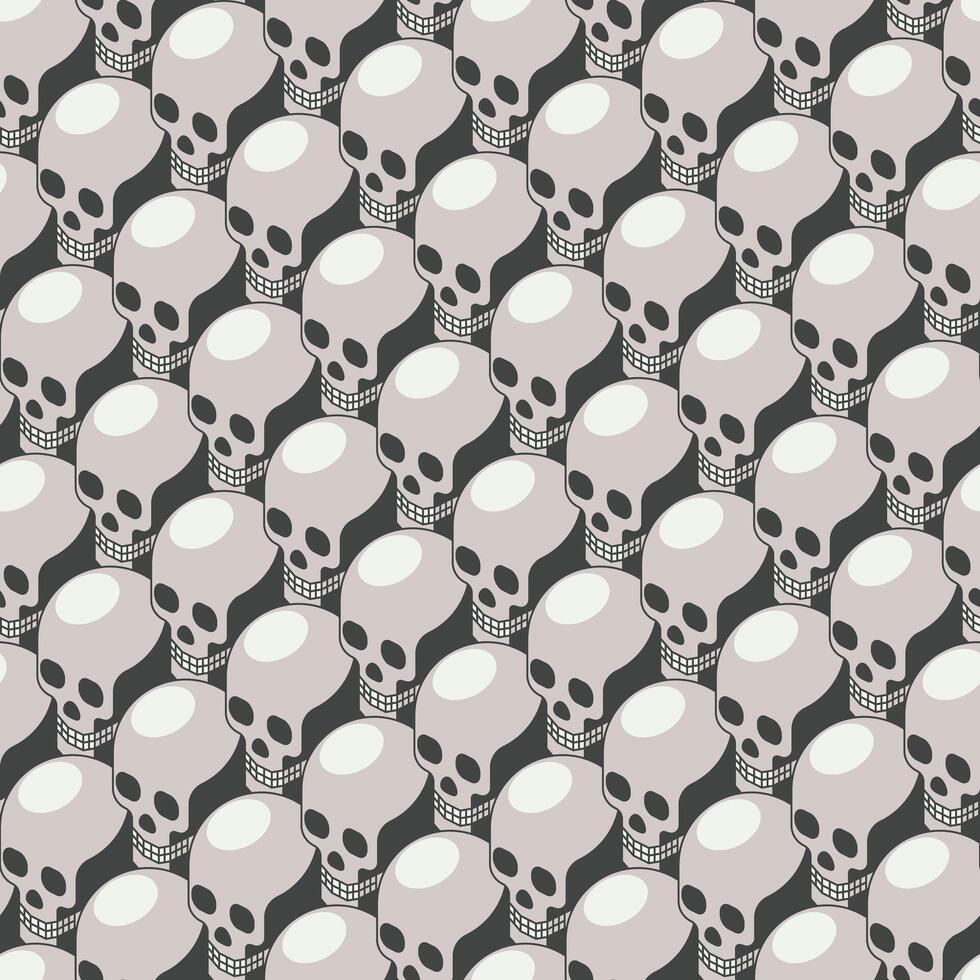 Skull isometric seamless pattern vector