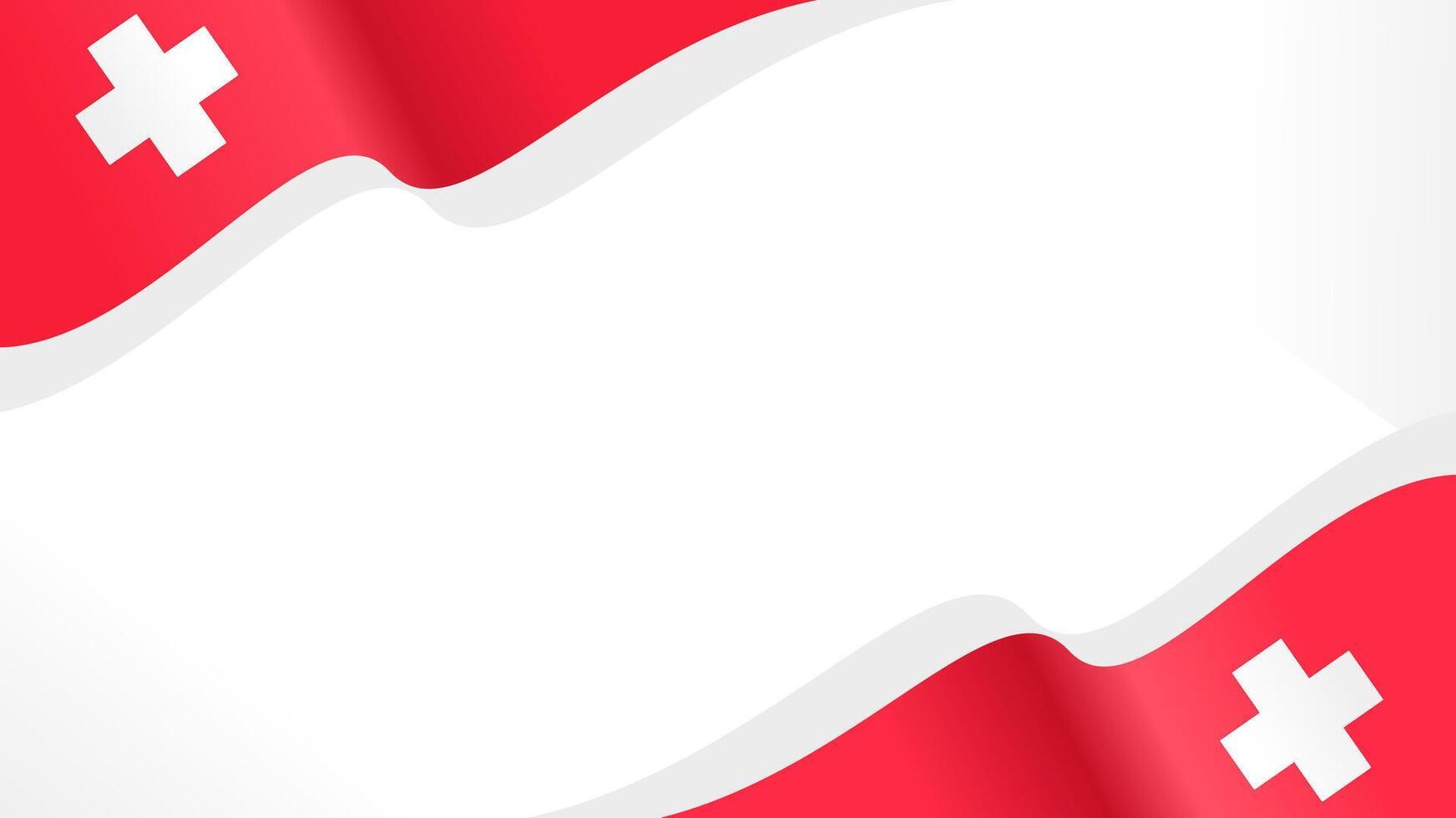Waving flag of Switzerland, for national day vector
