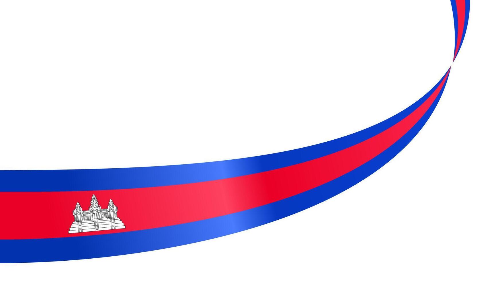 Cambodia flag wave isolated on white background. for national day vector