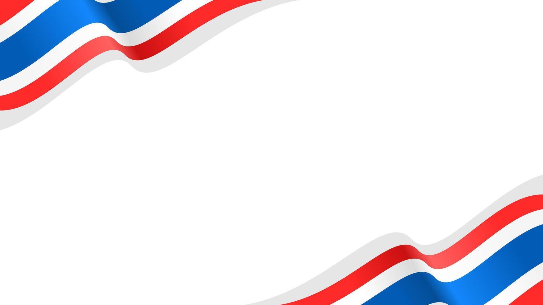 Thailand flag . World flags and ribbons. Thai flag ribbon background vector