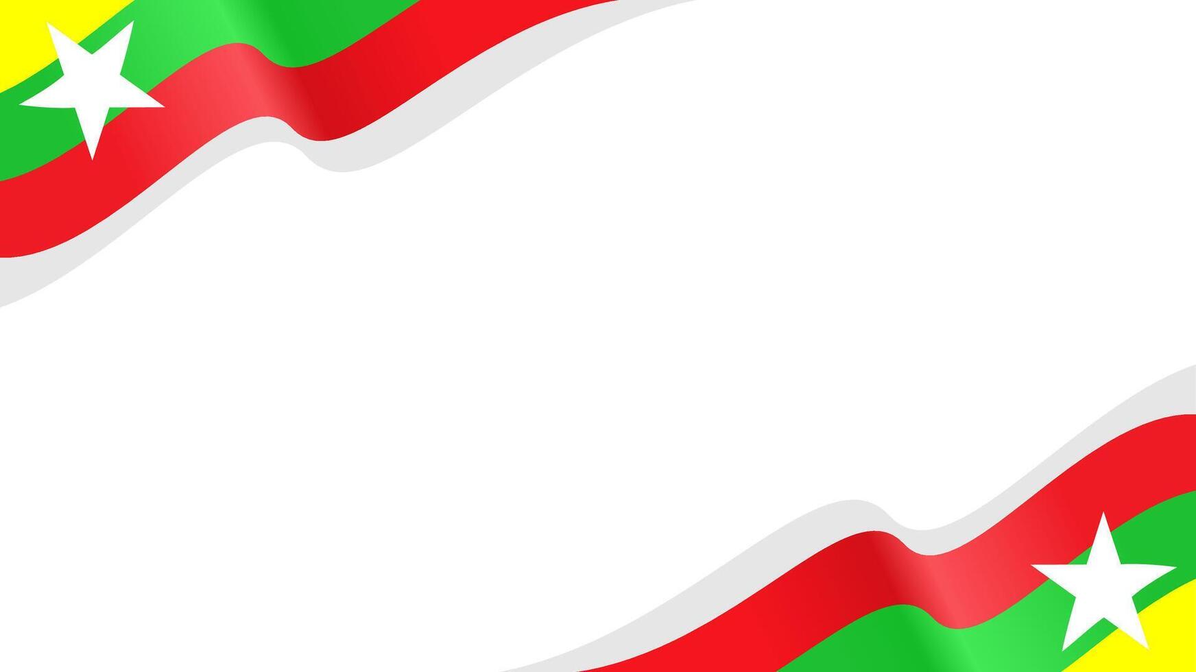 wavy myanmar flag background with copy space for text. myanmar national day vector