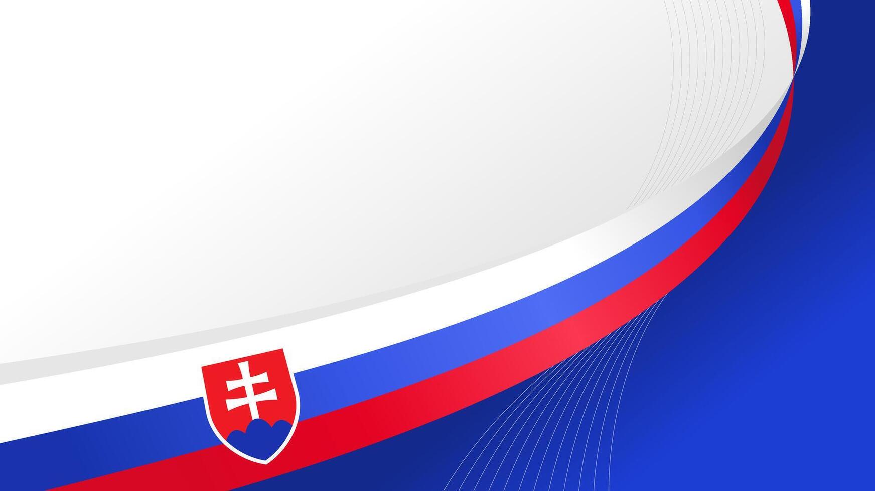 Slovakia flag wave isolated background illustration. for national day vector