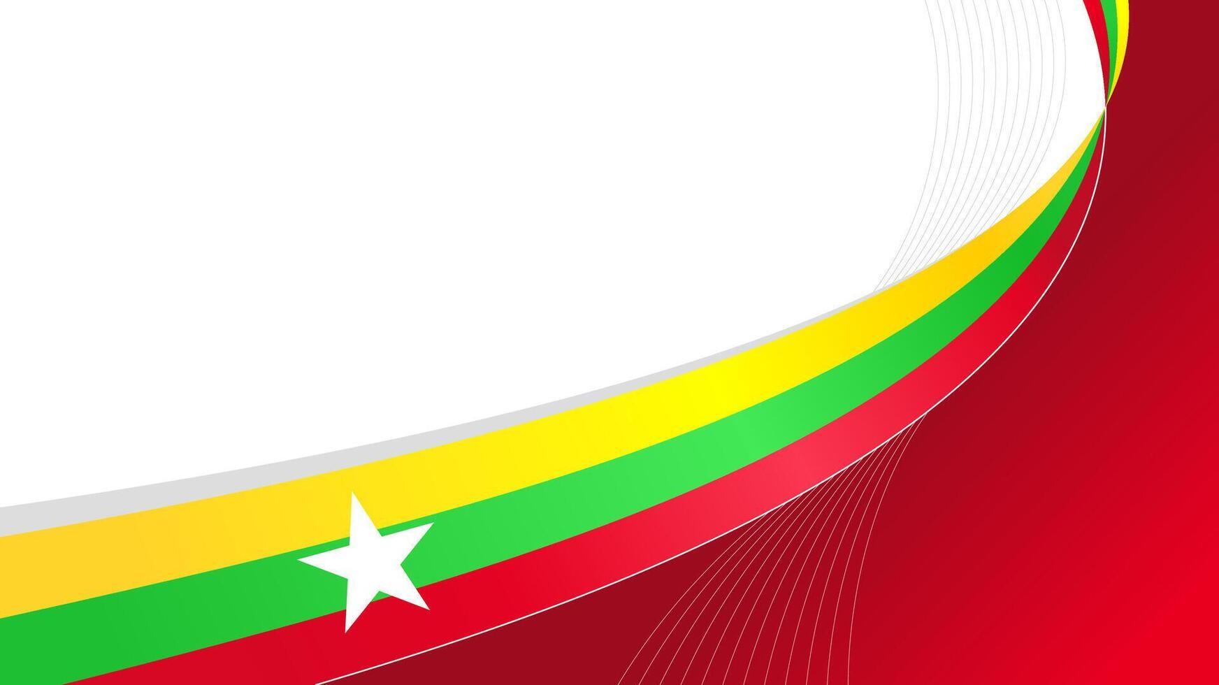 wavy myanmar flag background with copy space for text. myanmar national day vector