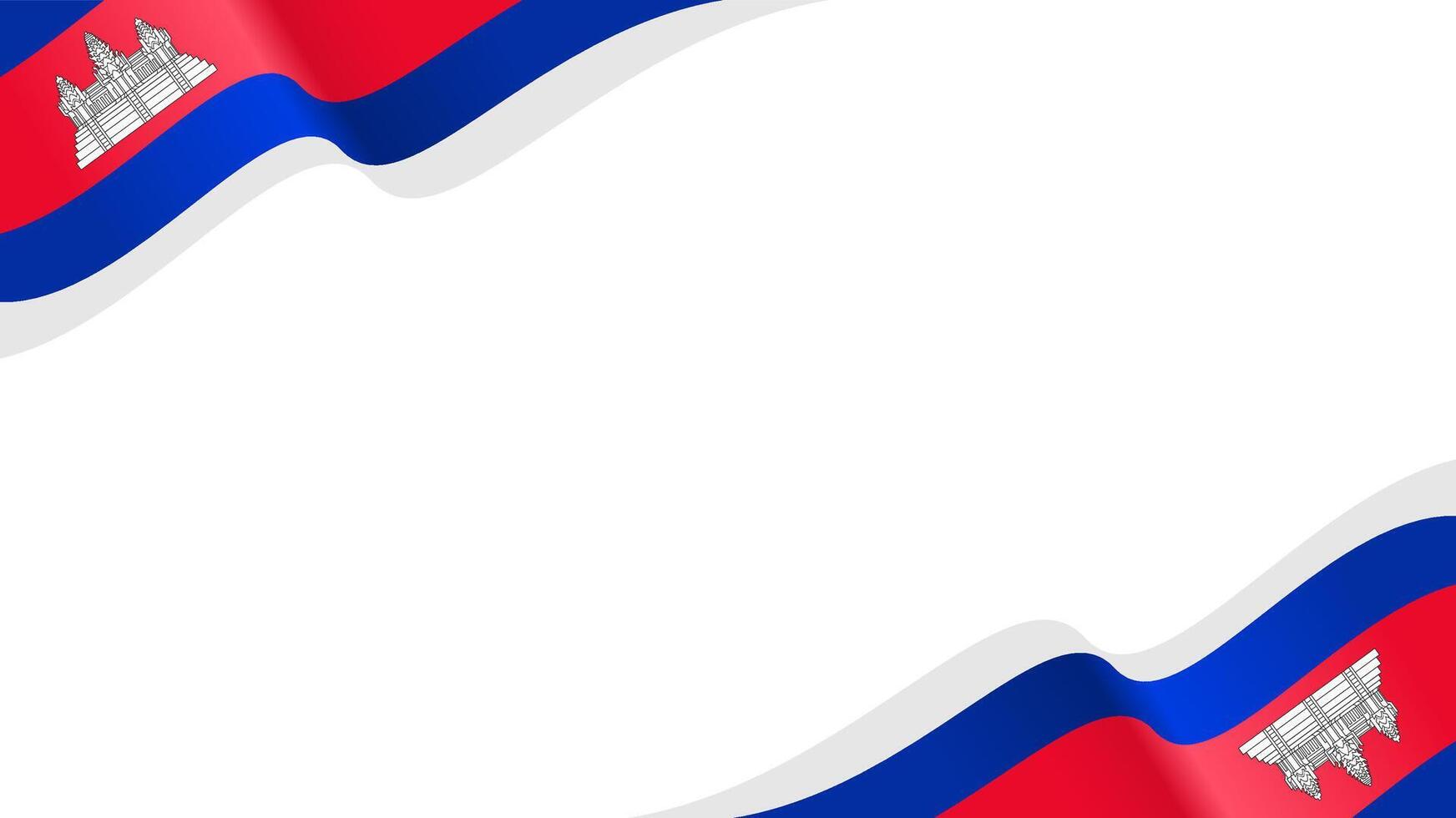 Cambodia flag wave isolated on white background. for national day vector