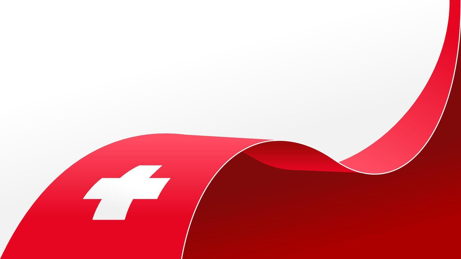 Waving flag of Switzerland, for national day vector