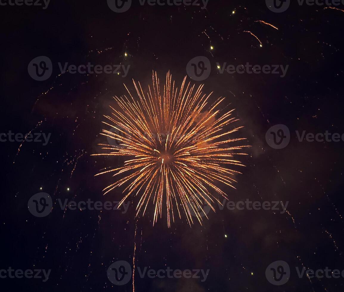 a large firework is in the sky photo