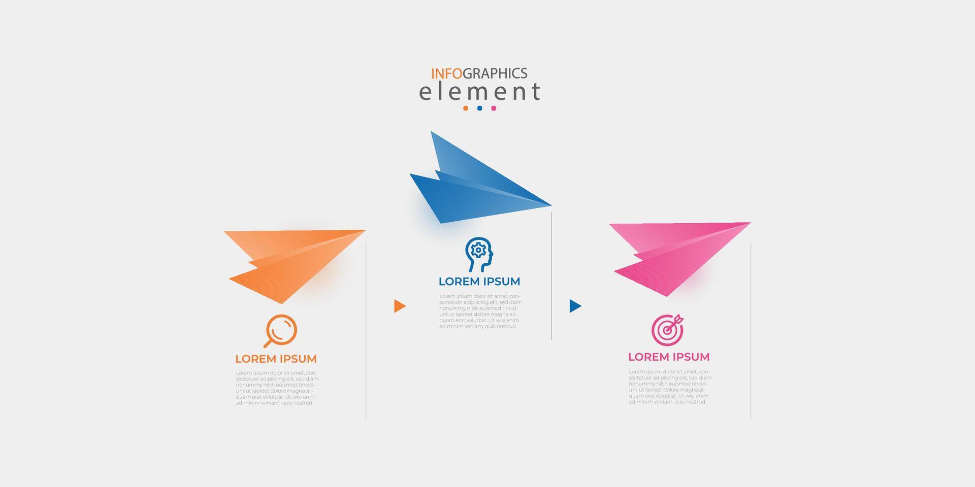 Modern business Infographic design template with icons and 3 options or steps. Can be used for process diagram, presentations, workflow layout, banner, flow chart, info graph vector