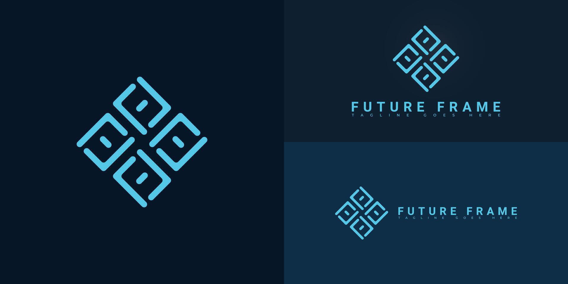 Abstract initial letter F or FF in blue color isolated on multiple background colors. The logo is suitable for app and website AI tool logo design inspiration templates. vector