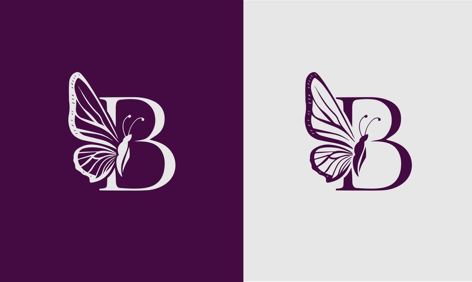 this is a creative and unique letter B added butterfly logo Pro vector