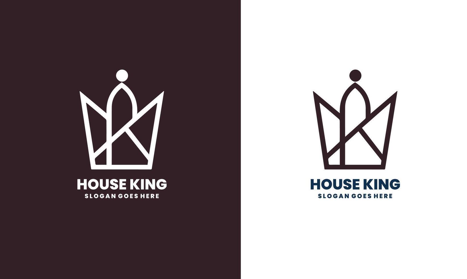 King Queen Crown House Real Estate Building Luxury logo design icon Pro vector