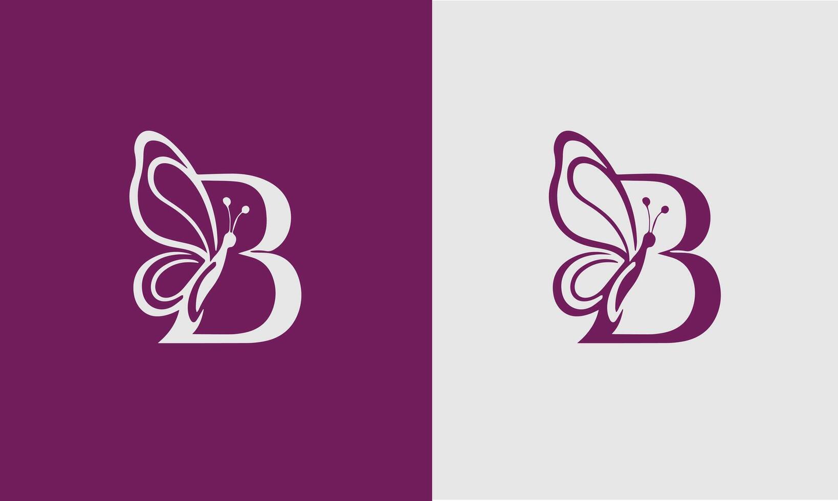 this is a creative and unique letter B added butterfly logo Pro vector