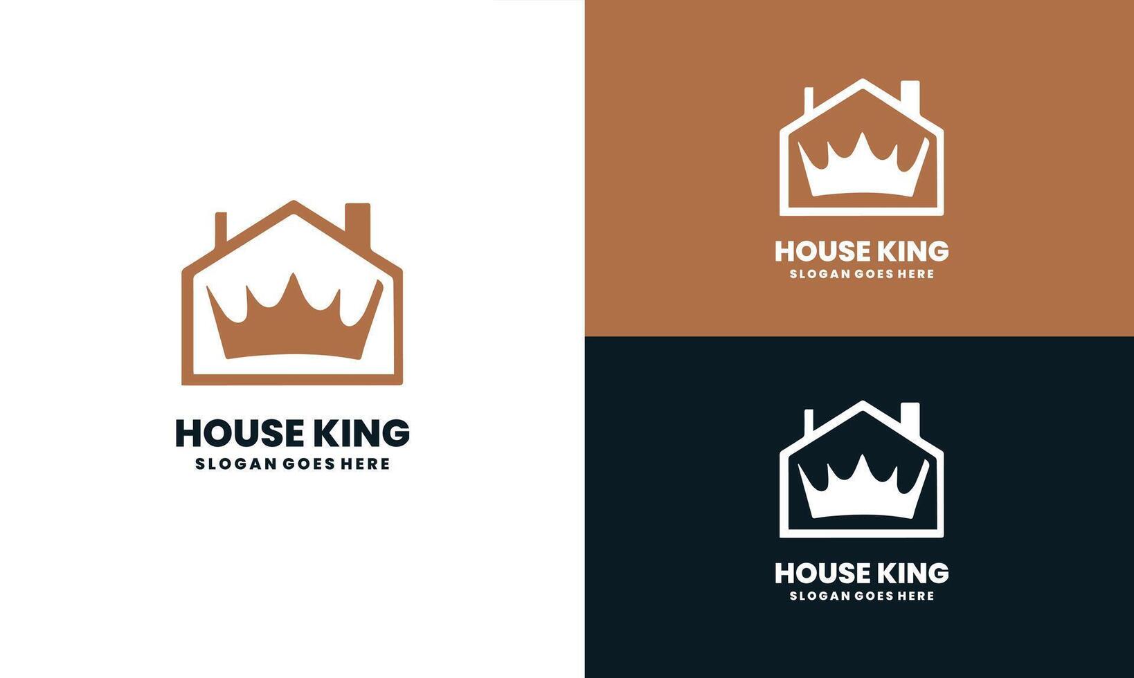 King Queen Crown House Real Estate Building Luxury logo design icon Pro vector