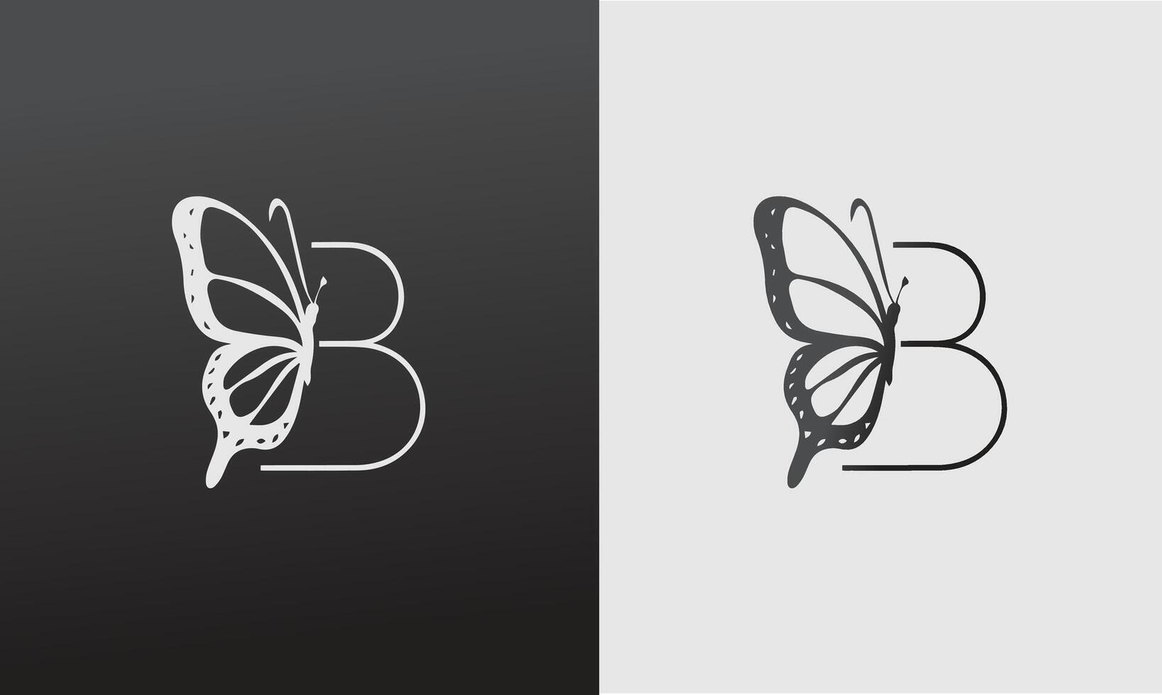this is a creative and unique letter B added butterfly logo Pro vector