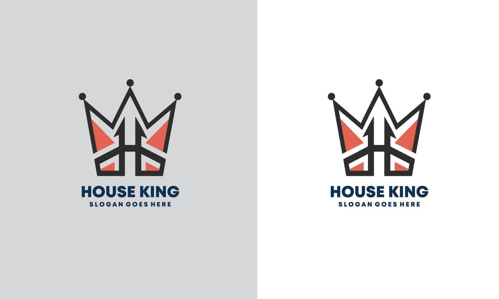 king of the house logo by combining crown and house Pro vector