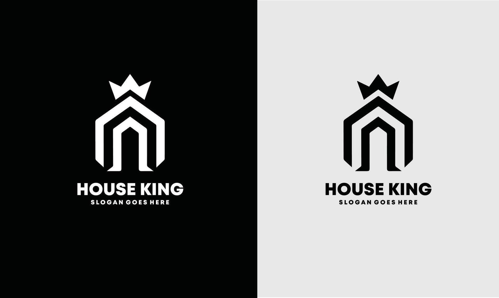 king of the house logo by combining crown and house Pro vector