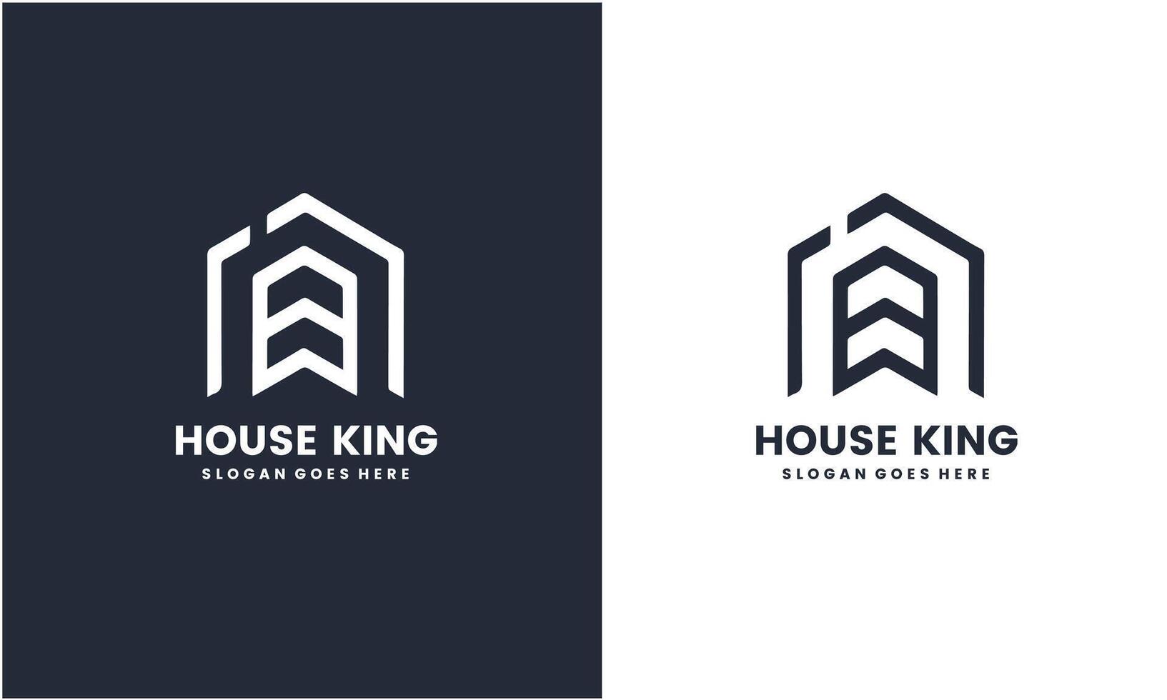 king and house real estate logo template Pro vector