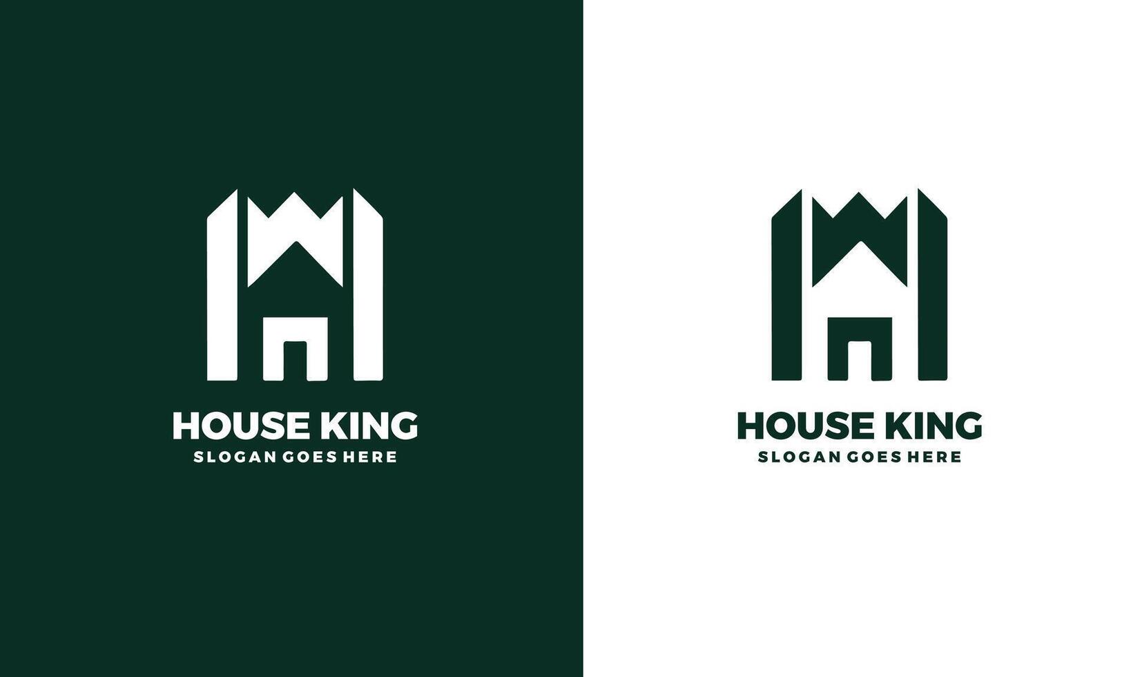 king of the house logo by combining crown and house Pro vector