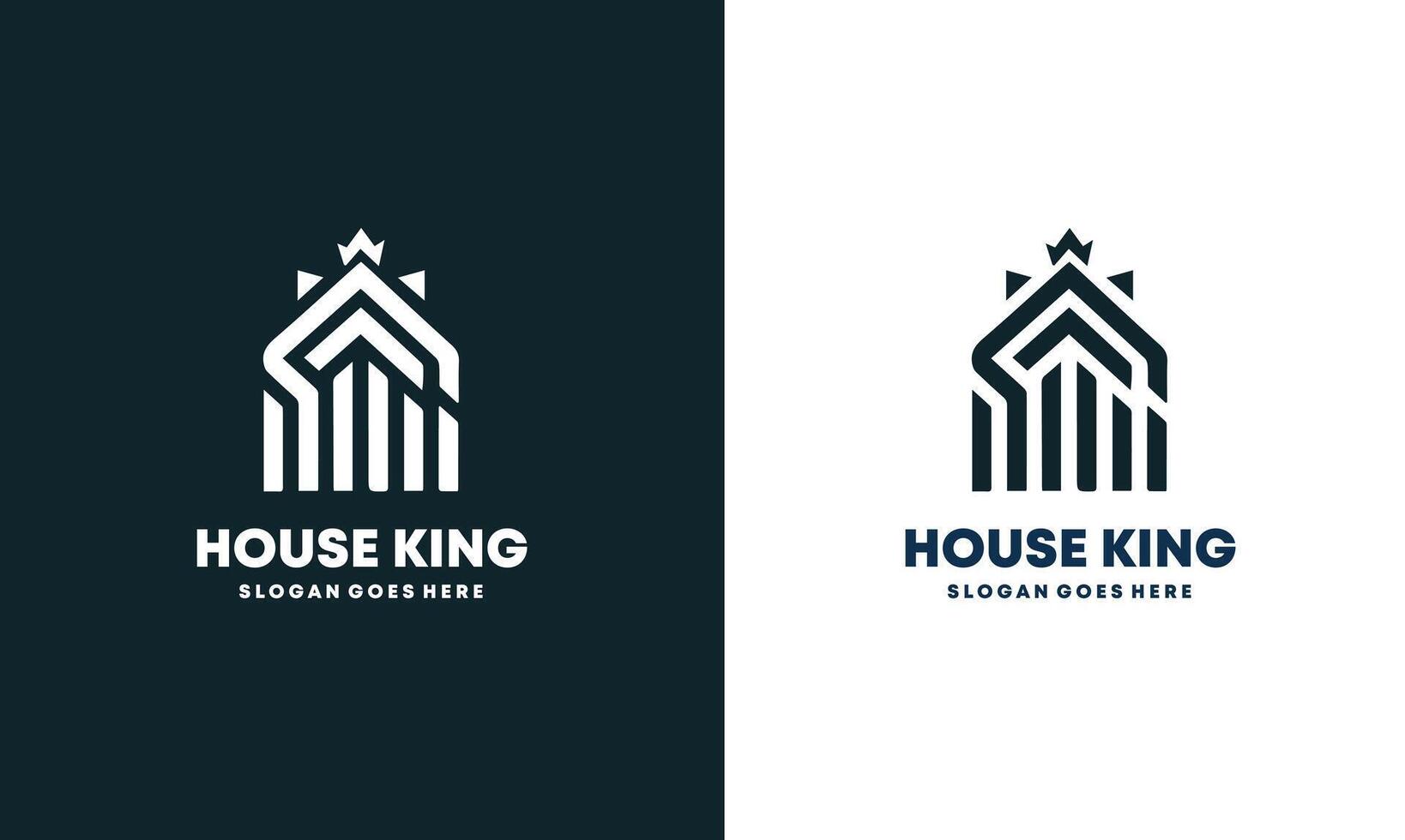 king of the house logo by combining crown and house Pro vector