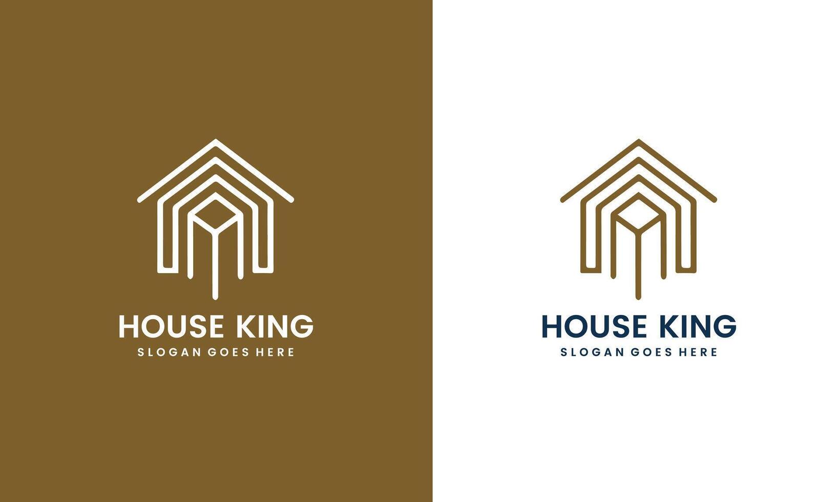 king and house real estate logo template Pro vector