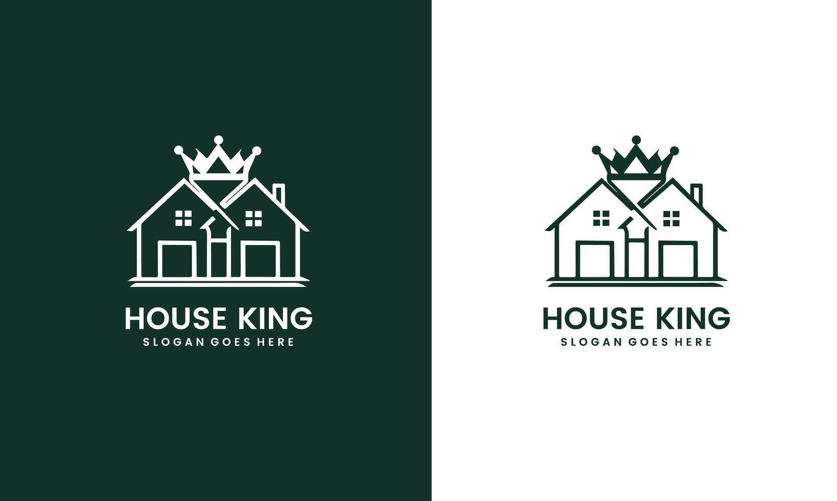 king of the house logo by combining crown and house Pro vector