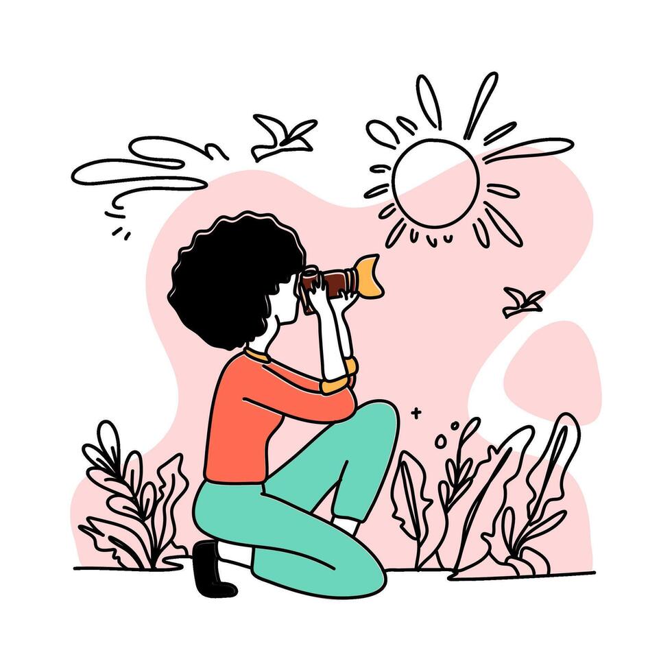 Celebrate World Photographer Day with stunning flat illustrations showcasing the beauty of photography. Join us in honoring the art and skill of talented photographers around the globe vector