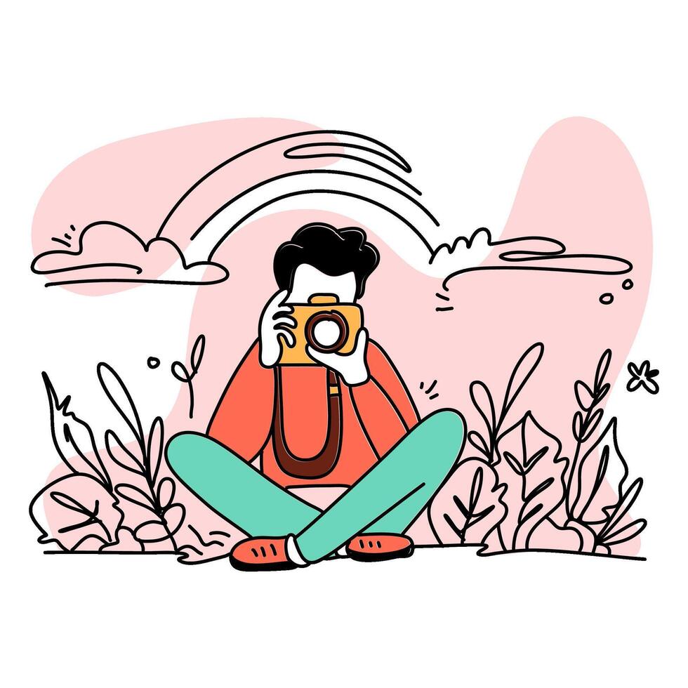 Celebrate World Photographer Day with stunning flat illustrations showcasing the beauty of photography. Join us in honoring the art and skill of talented photographers around the globe vector