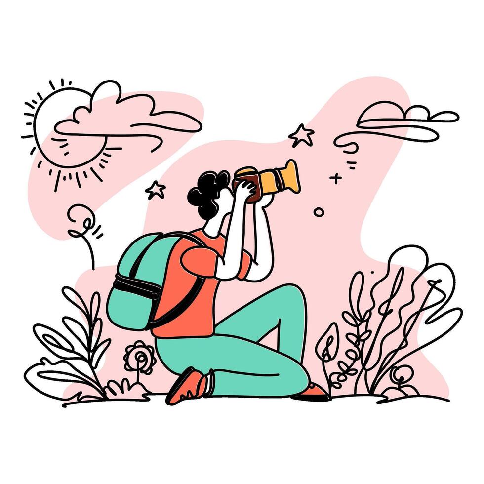 Celebrate World Photographer Day with stunning flat illustrations showcasing the beauty of photography. Join us in honoring the art and skill of talented photographers around the globe vector